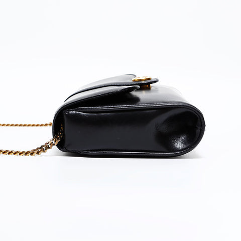 CELINE Chain Door Knock Shoulder Bag black WS21620