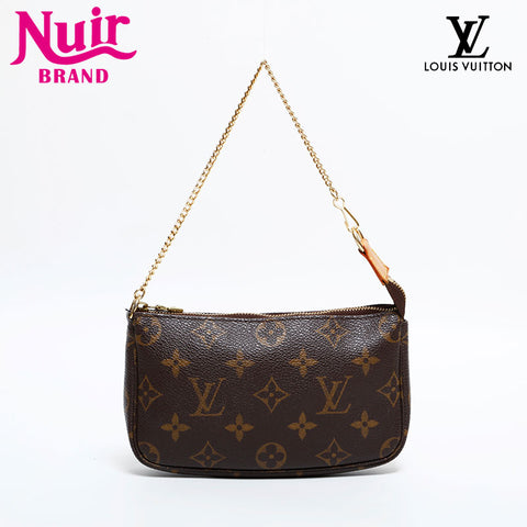 LOUIS VUITTON 2004 Mini Pochette Accessoires Handbag Brown WS21621