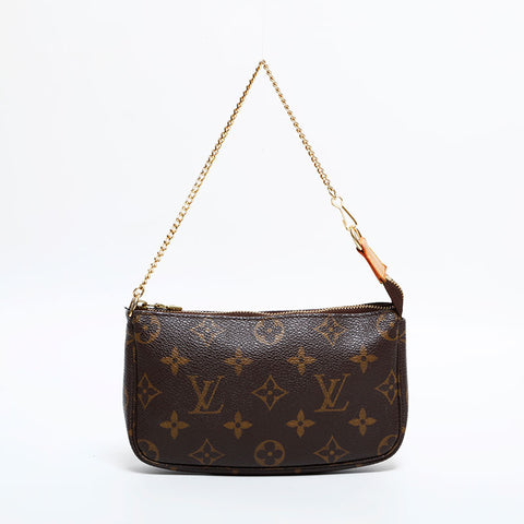 LOUIS VUITTON 2004 Mini Pochette Accessoires Handbag Brown WS21621