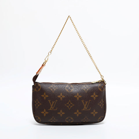LOUIS VUITTON 2004 Mini Pochette Accessoires Handbag Brown WS21621