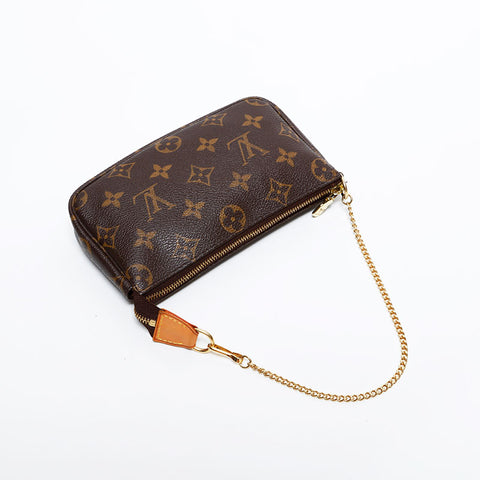 LOUIS VUITTON 2004 Mini Pochette Accessoires Handbag Brown WS21621