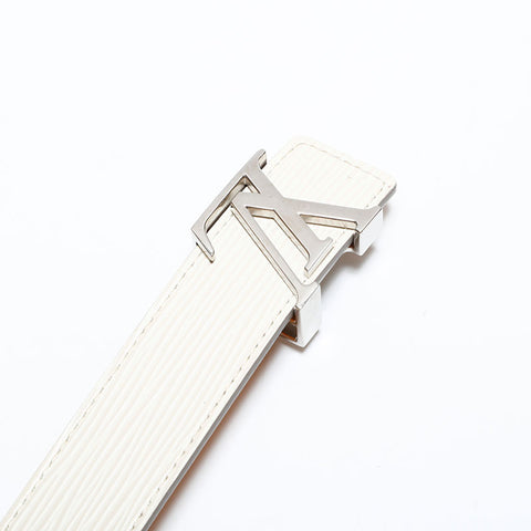 LOUIS VUITTON 2007 Epi Centur Initial 75/30 belt Ivory WS21622