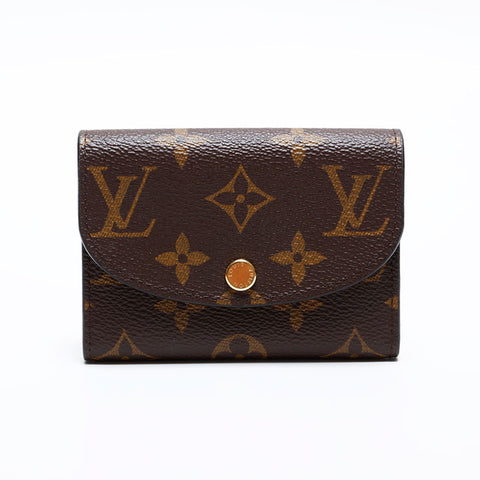 LOUIS VUITTON IC chip Monogram Porte Monnaie Rosary Bifold Wallet Brown WS21634