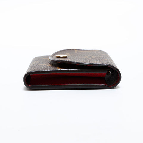 LOUIS VUITTON IC chip Monogram Porte Monnaie Rosary Bifold Wallet Brown WS21634