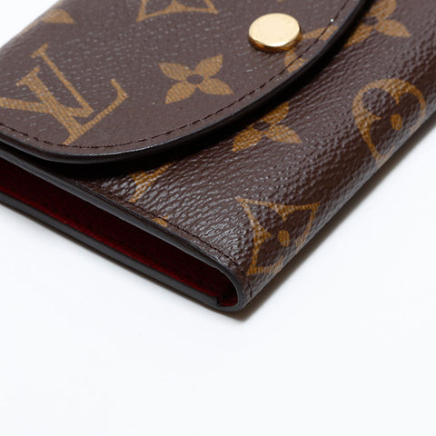 LOUIS VUITTON IC chip Monogram Porte Monnaie Rosary Bifold Wallet Brown WS21634