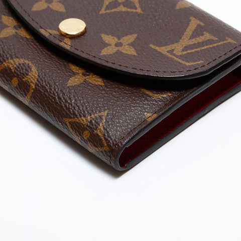 LOUIS VUITTON IC chip Monogram Porte Monnaie Rosary Bifold Wallet Brown WS21634