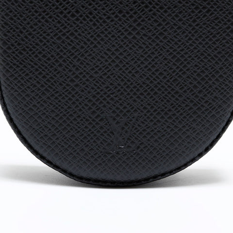 LOUIS VUITTON 2002 Leather Coin case black WS21635