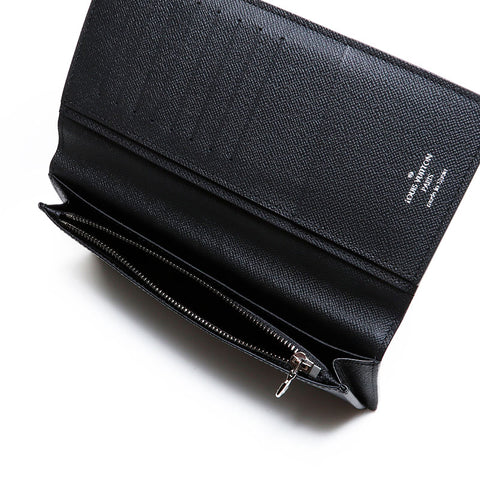 LOUIS VUITTON Damier Portefeuille Brazza Eclipse Purse Black Grey WS21641