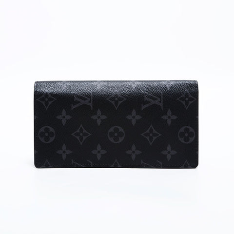 LOUIS VUITTON Damier Portefeuille Brazza Eclipse Purse Black Grey WS21641
