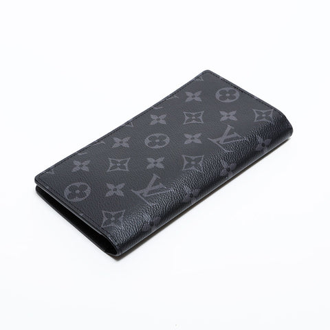 LOUIS VUITTON Damier Portefeuille Brazza Eclipse Purse Black Grey WS21641