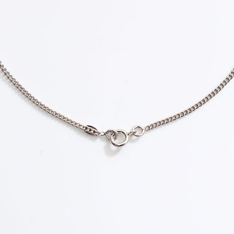 CHANEL 06V COCO Mark Rhinestone Necklace Silver WS21643