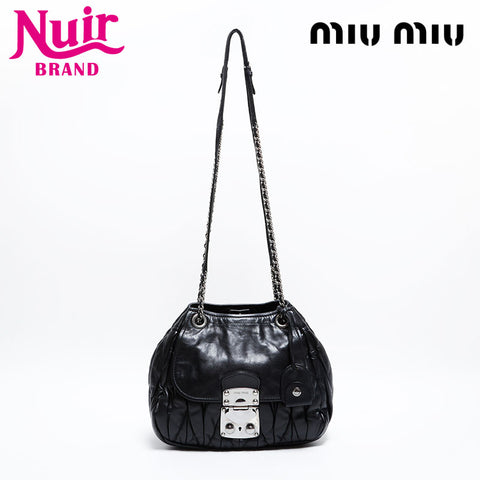 Miu Miu Materasse leather Shoulder Bag black WS21646