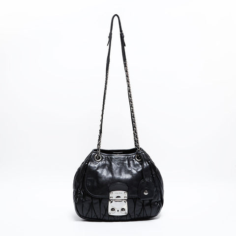 Miu Miu Materasse leather Shoulder Bag black WS21646