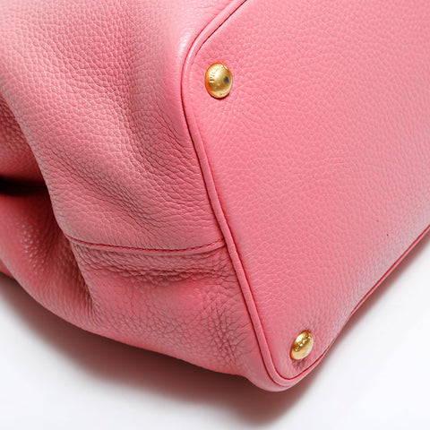 PRADA Leather 2-way tote Handbag pink WS21647