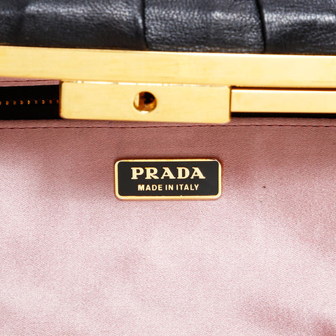 PRADA leather Clutch bag black WS21649