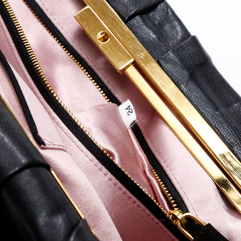PRADA leather Clutch bag black WS21649