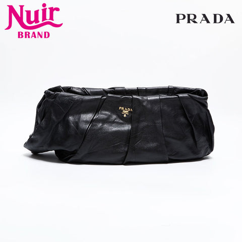 PRADA leather Clutch bag black WS21649