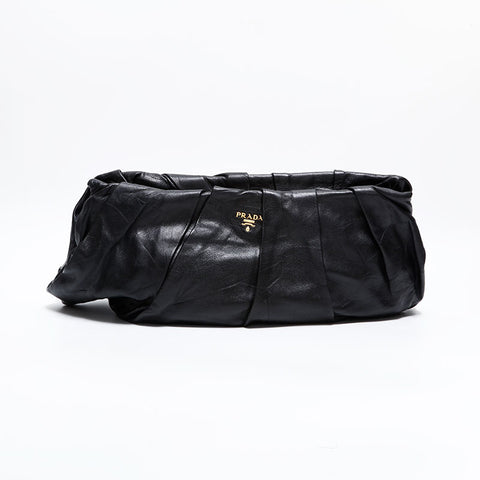PRADA leather Clutch bag black WS21649