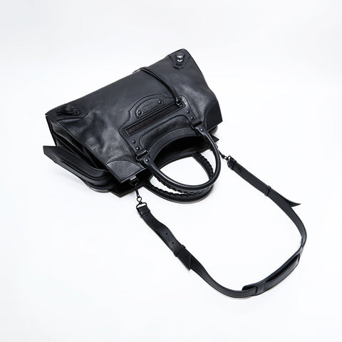 BALENCIAGA Leather Neo Classic City Large 2way Shoulder Bag black WS21651