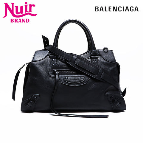 BALENCIAGA Leather Neo Classic City Large 2way Shoulder Bag black WS21651