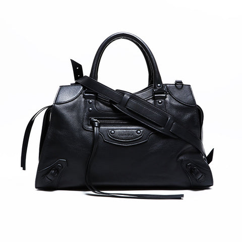 BALENCIAGA Leather Neo Classic City Large 2way Shoulder Bag black WS21651