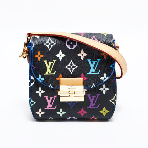 LOUIS VUITTON Takashi Murakami Monogram Black Heartbreaker Noir 2012 Shoulder Bag multicolor WS21652