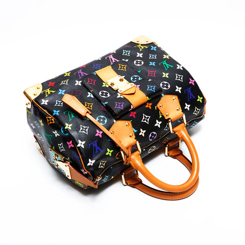 LOUIS VUITTON Takashi Murakami Monogram Black Speedy 30 Boston bag multicolor WS21653
