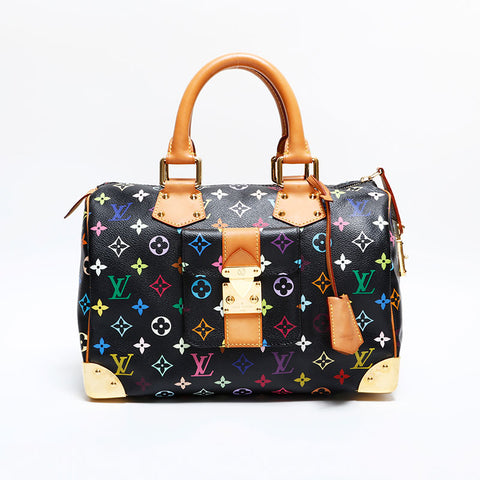LOUIS VUITTON Takashi Murakami Monogram Black Speedy 30 Boston bag multicolor WS21653