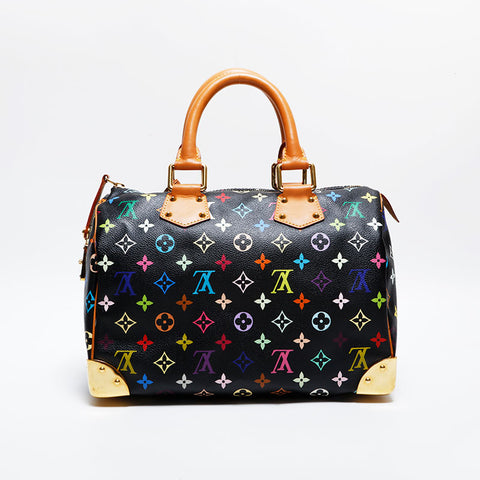 LOUIS VUITTON Takashi Murakami Monogram Black Speedy 30 Boston bag multicolor WS21653