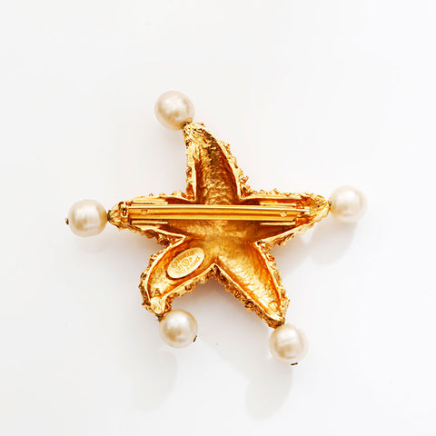 CHANEL COCO Mark Lava 93P 1993 Starfish Brooch gold WS21654