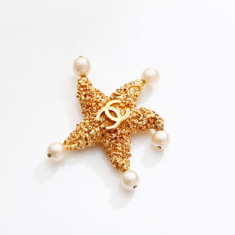 CHANEL COCO Mark Lava 93P 1993 Starfish Brooch gold WS21654