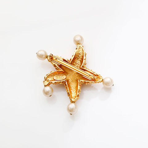 CHANEL COCO Mark Lava 93P 1993 Starfish Brooch gold WS21654