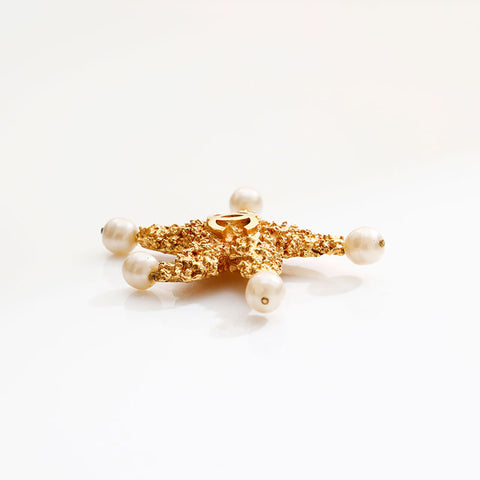 CHANEL COCO Mark Lava 93P 1993 Starfish Brooch gold WS21654