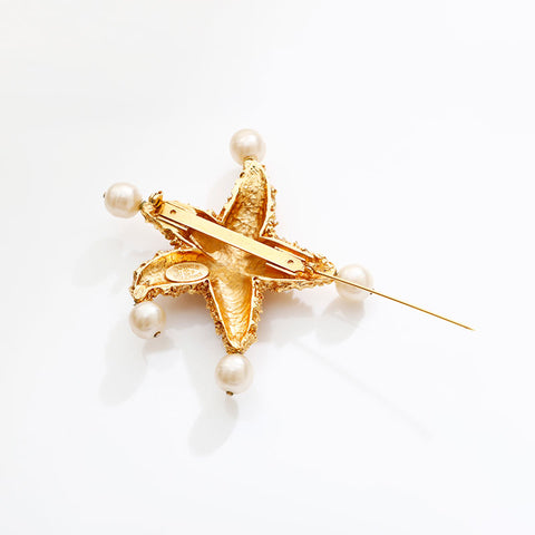 CHANEL COCO Mark Lava 93P 1993 Starfish Brooch gold WS21654