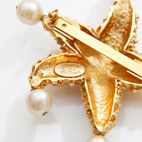 CHANEL COCO Mark Lava 93P 1993 Starfish Brooch gold WS21654