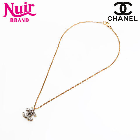 CHANEL COCO Mark Rhinestone 03P 2003 Necklace gold WS21655