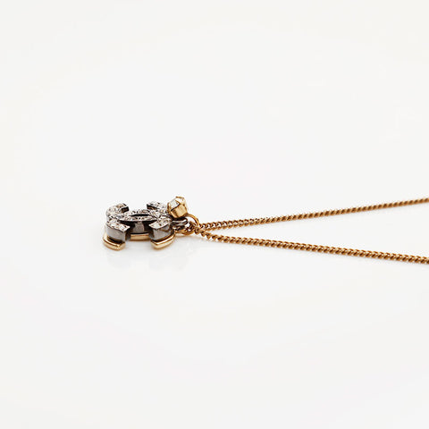 CHANEL COCO Mark Rhinestone 03P 2003 Necklace gold WS21655