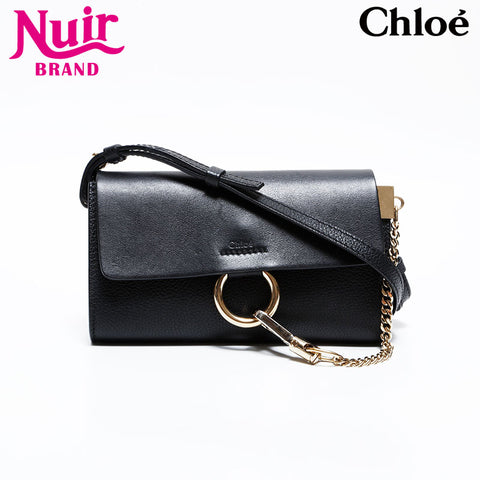 Chloe Leather Faye Purse Shoulder Bag black WS21656