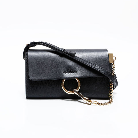 Chloe Leather Faye Purse Shoulder Bag black WS21656