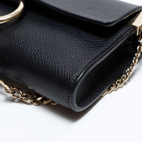 Chloe Leather Faye Purse Shoulder Bag black WS21656
