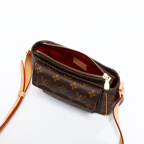LOUIS VUITTON Monogram Viva Cite PM 2004 Shoulder Bag Brown WS21657