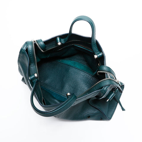 BALENCIAGA Motocross Blackout City 2way Leather Tote Bag green WS21658