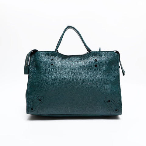 BALENCIAGA Motocross Blackout City 2way Leather Tote Bag green WS21658