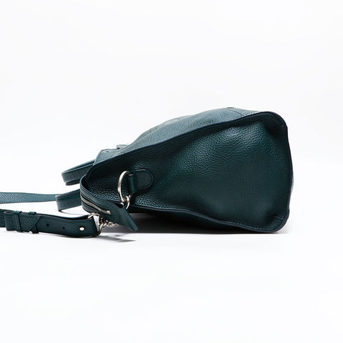 BALENCIAGA Motocross Blackout City 2way Leather Tote Bag green WS21658
