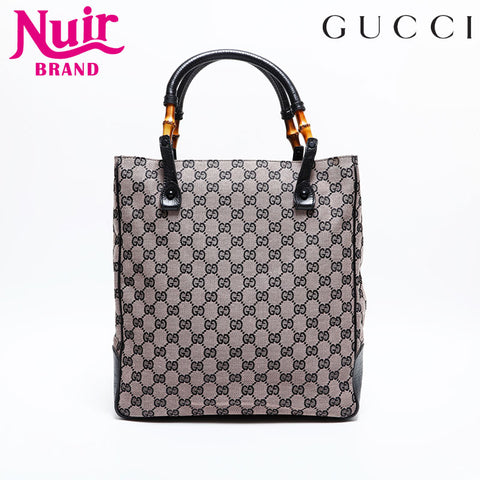GUCCI GG Canvas Bamboo Handbag Tote Bag pink WS21663