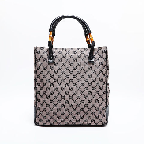 GUCCI GG Canvas Bamboo Handbag Tote Bag pink WS21663