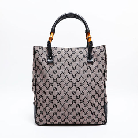 GUCCI GG Canvas Bamboo Handbag Tote Bag pink WS21663