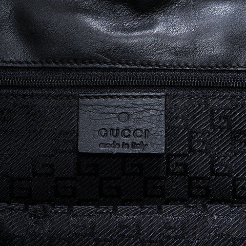 GUCCI Tiger Head Leather Shoulder Bag black WS21665