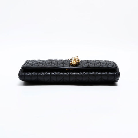 GUCCI Tiger Head Leather Shoulder Bag black WS21665