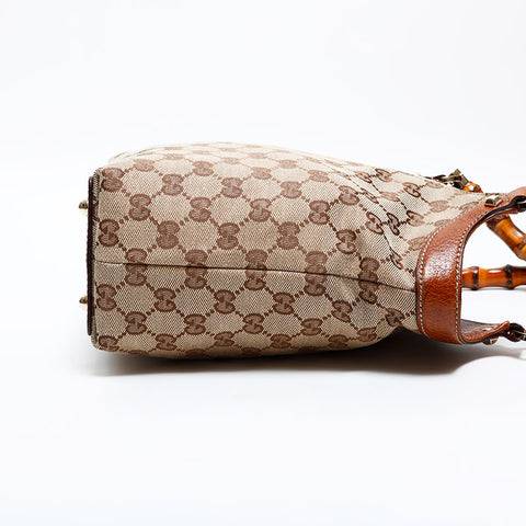 GUCCI GG Canvas Bamboo Shoulder Bag beige WS21666